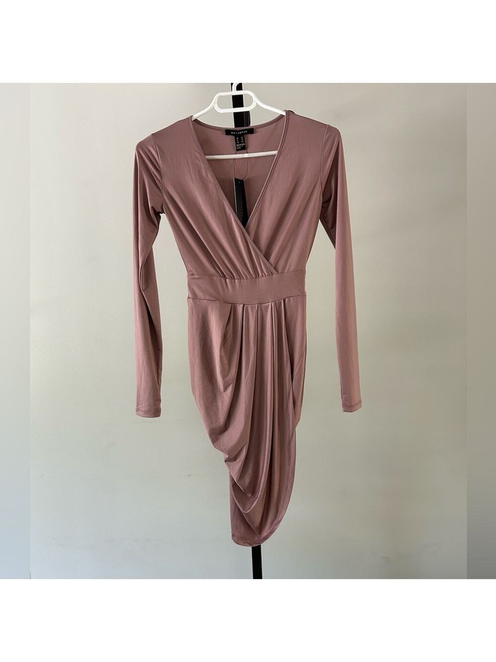 Revamped Elegant Mauve Long Sleeve Dress, Size XSmall.